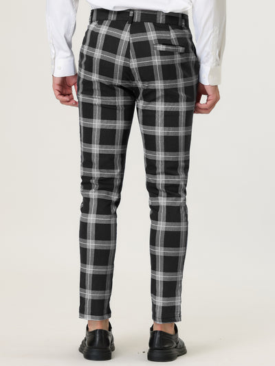 Classic Plaid Dress Pants Chino Business Trousers