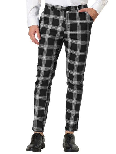 Classic Plaid Dress Pants Chino Business Trousers