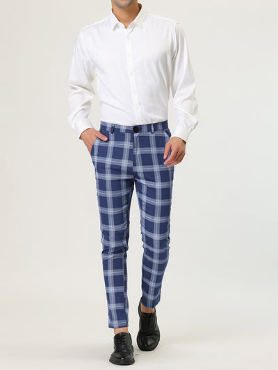 Classic Plaid Dress Pants Chino Business Trousers