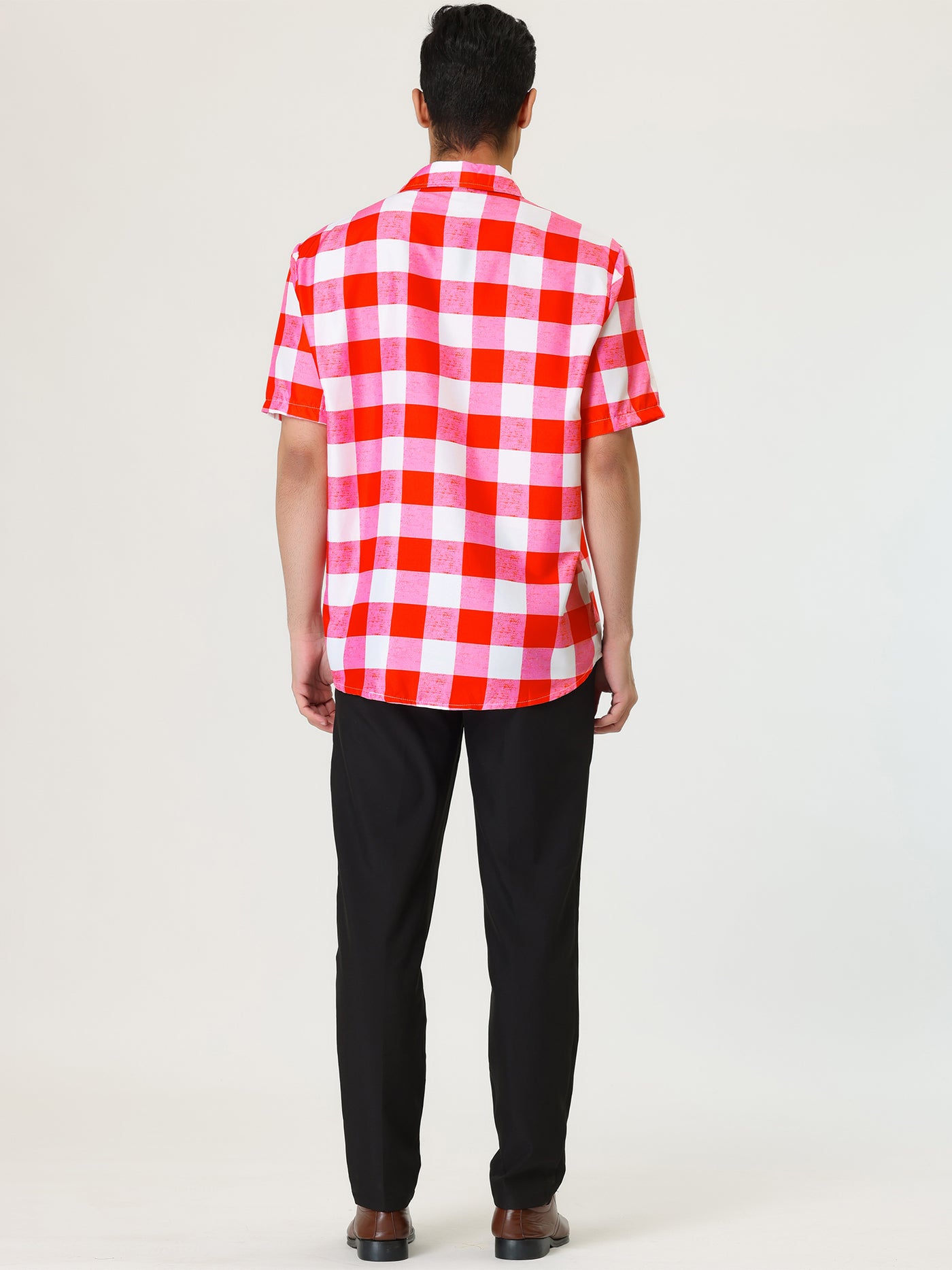 Bublédon Casual Checked Lapel Short Sleeve Button Shirts