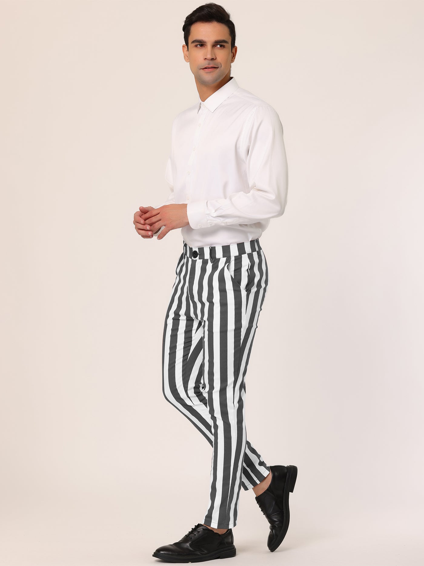 Bublédon Casual Skinny Color Block Pencil Dress Striped Pants