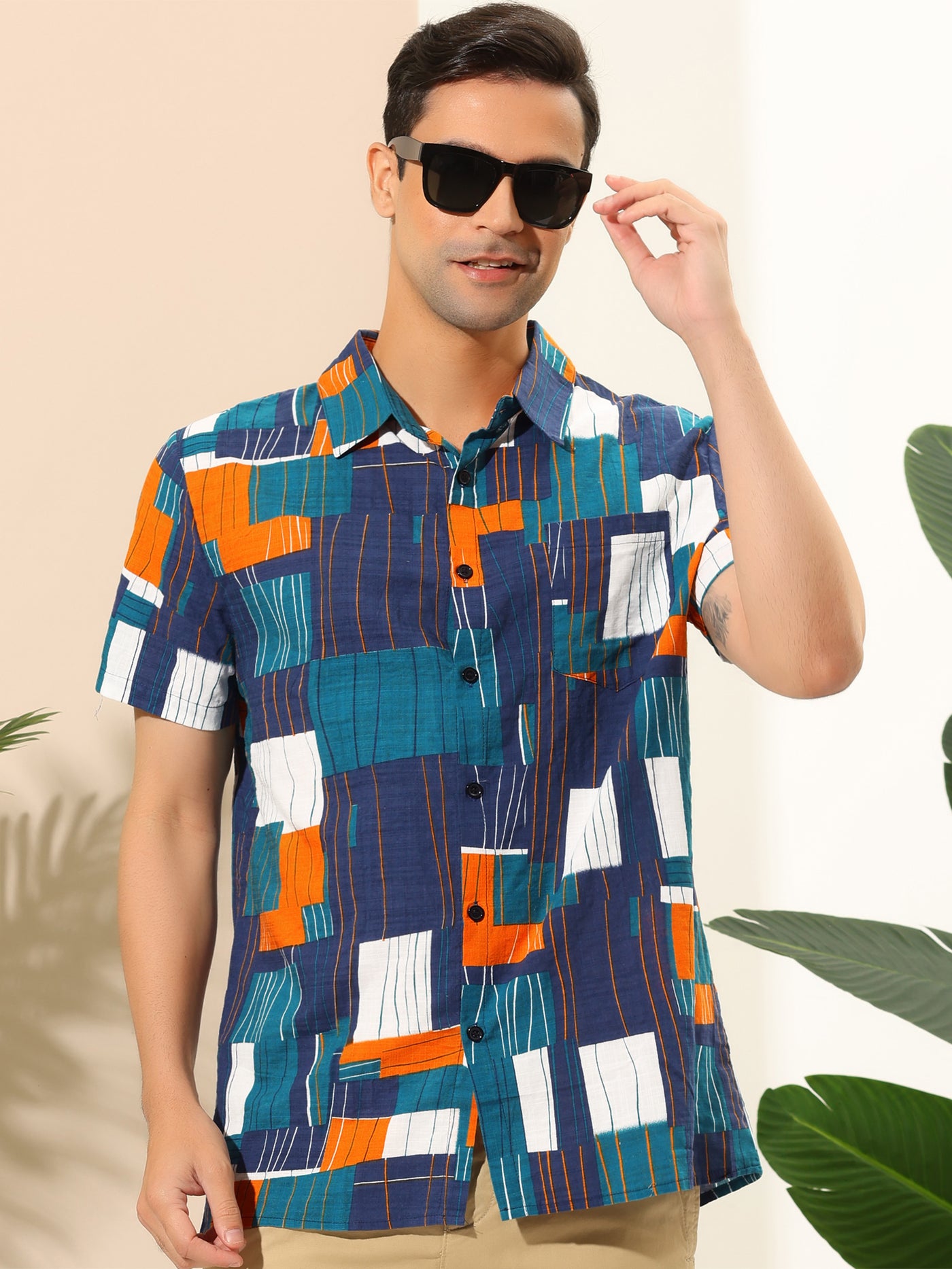 Bublédon Summer Irregular Print Short Sleeve Hawaiian Shirts