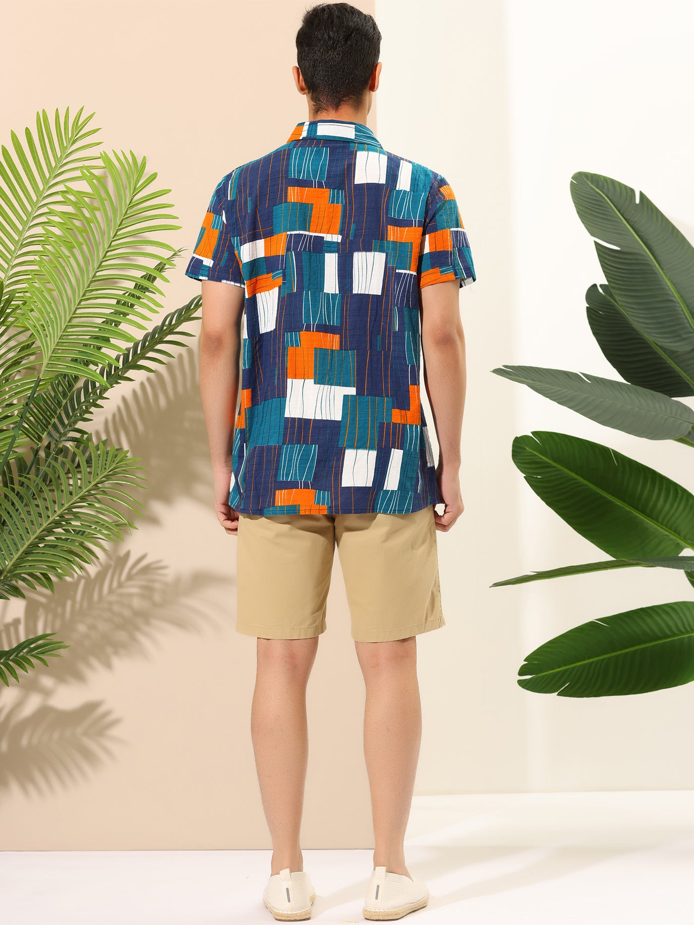 Bublédon Summer Irregular Print Short Sleeve Hawaiian Shirts