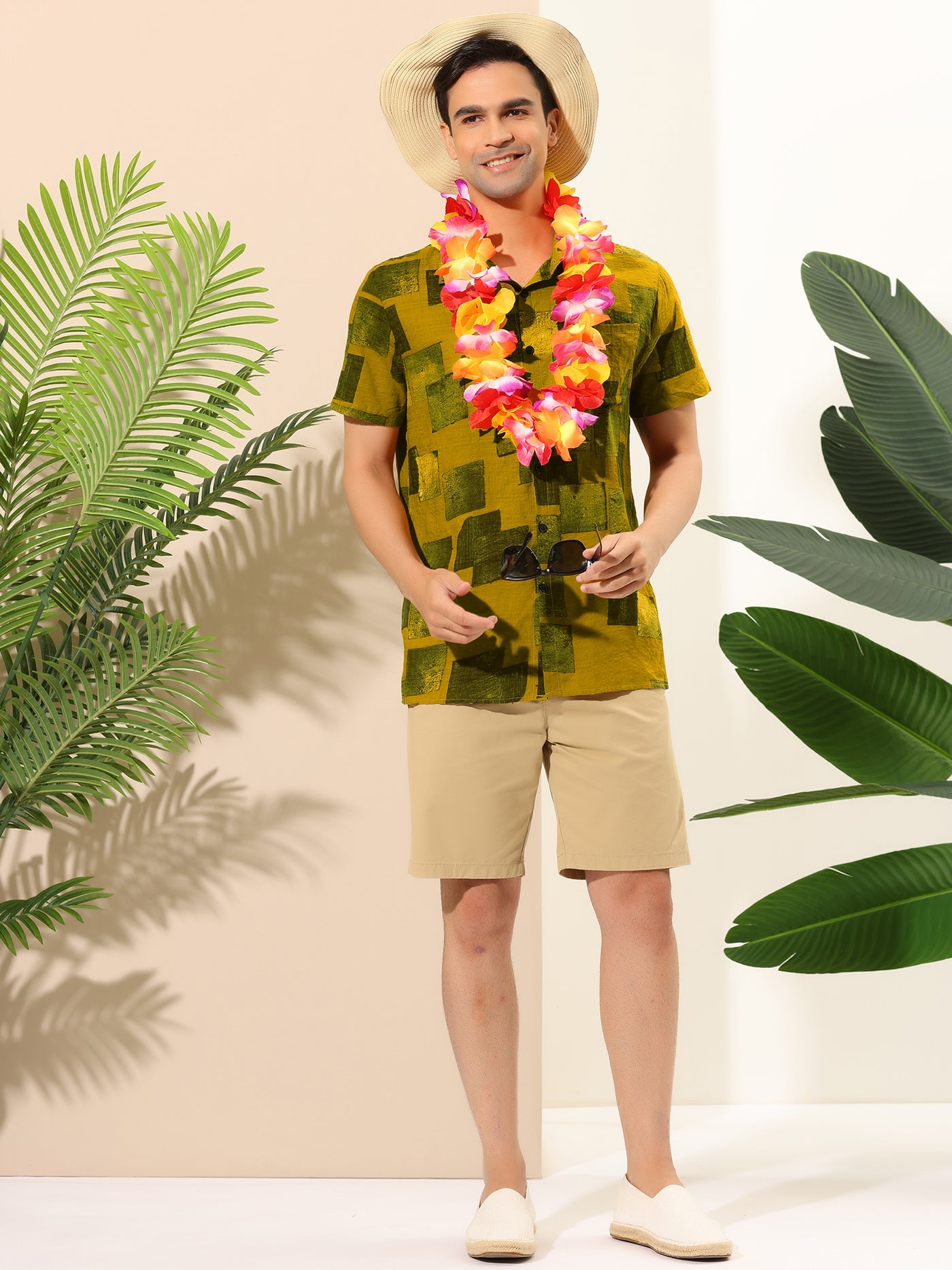 Bublédon Summer Irregular Print Short Sleeve Hawaiian Shirts