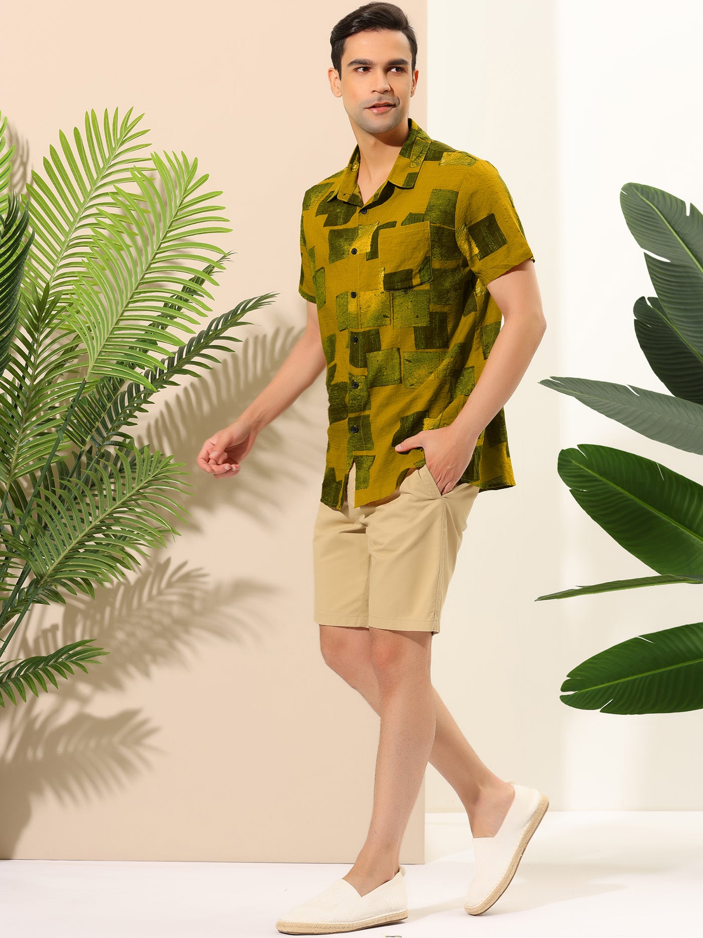 Bublédon Summer Irregular Print Short Sleeve Hawaiian Shirts