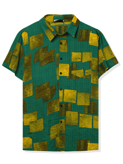 Summer Irregular Print Short Sleeve Hawaiian Shirts