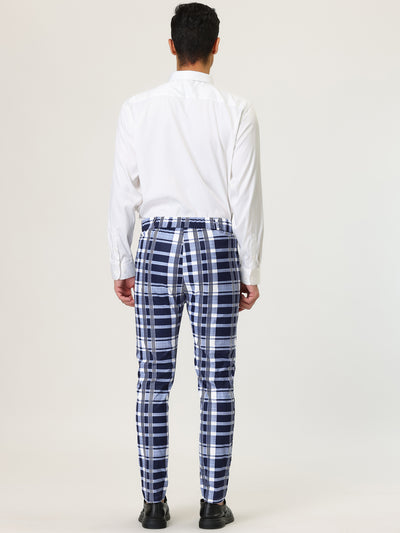 Smart Casual Color Block Bottom Plaid Dress Pants