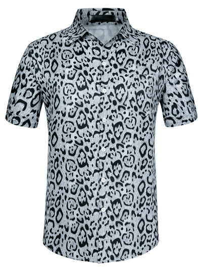 Leopard Print Short Sleeve Summer Cheetah Shirts