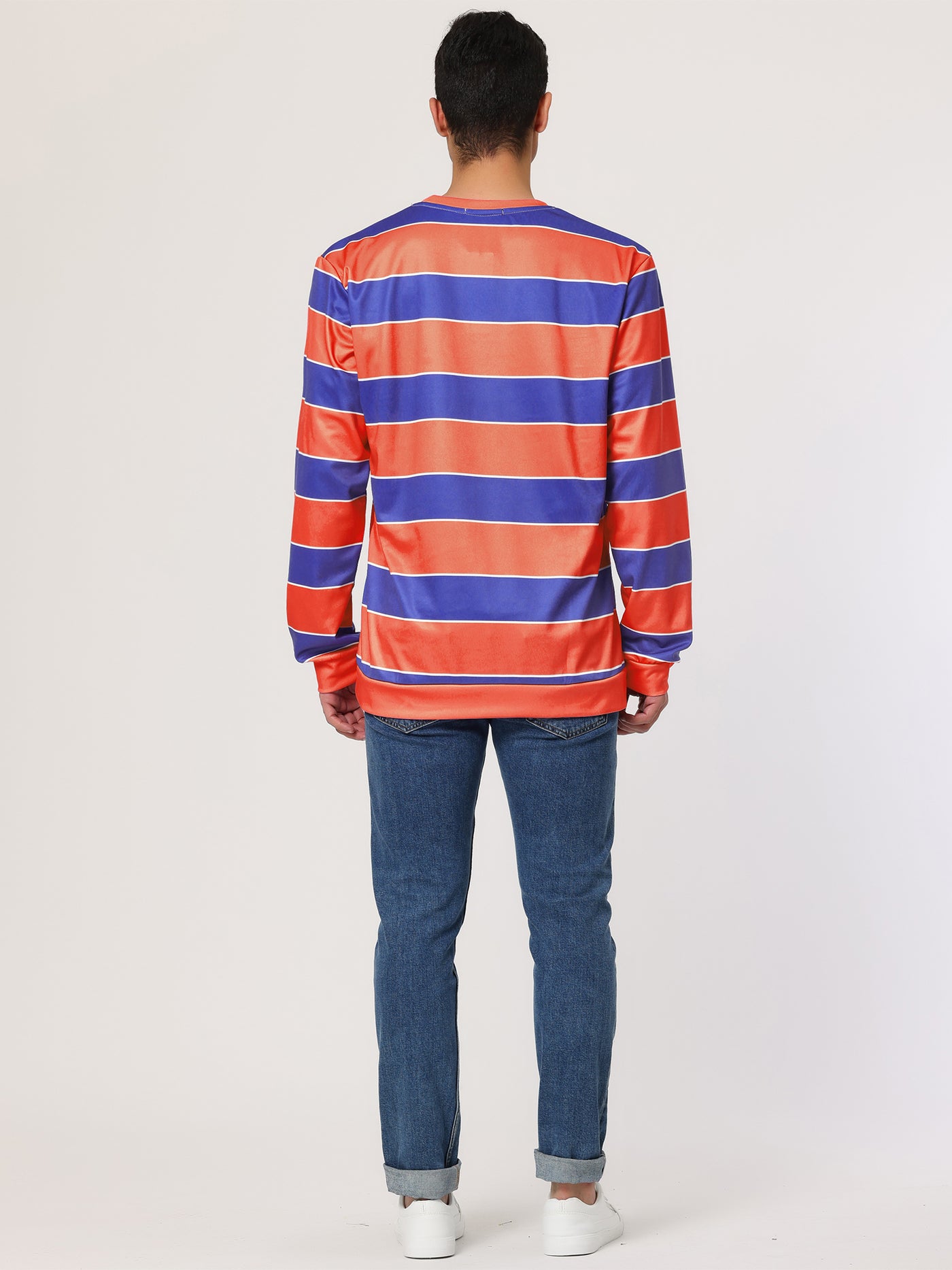 Bublédon Chic Loose Striped Breton Knit Crewneck Sweatshirt