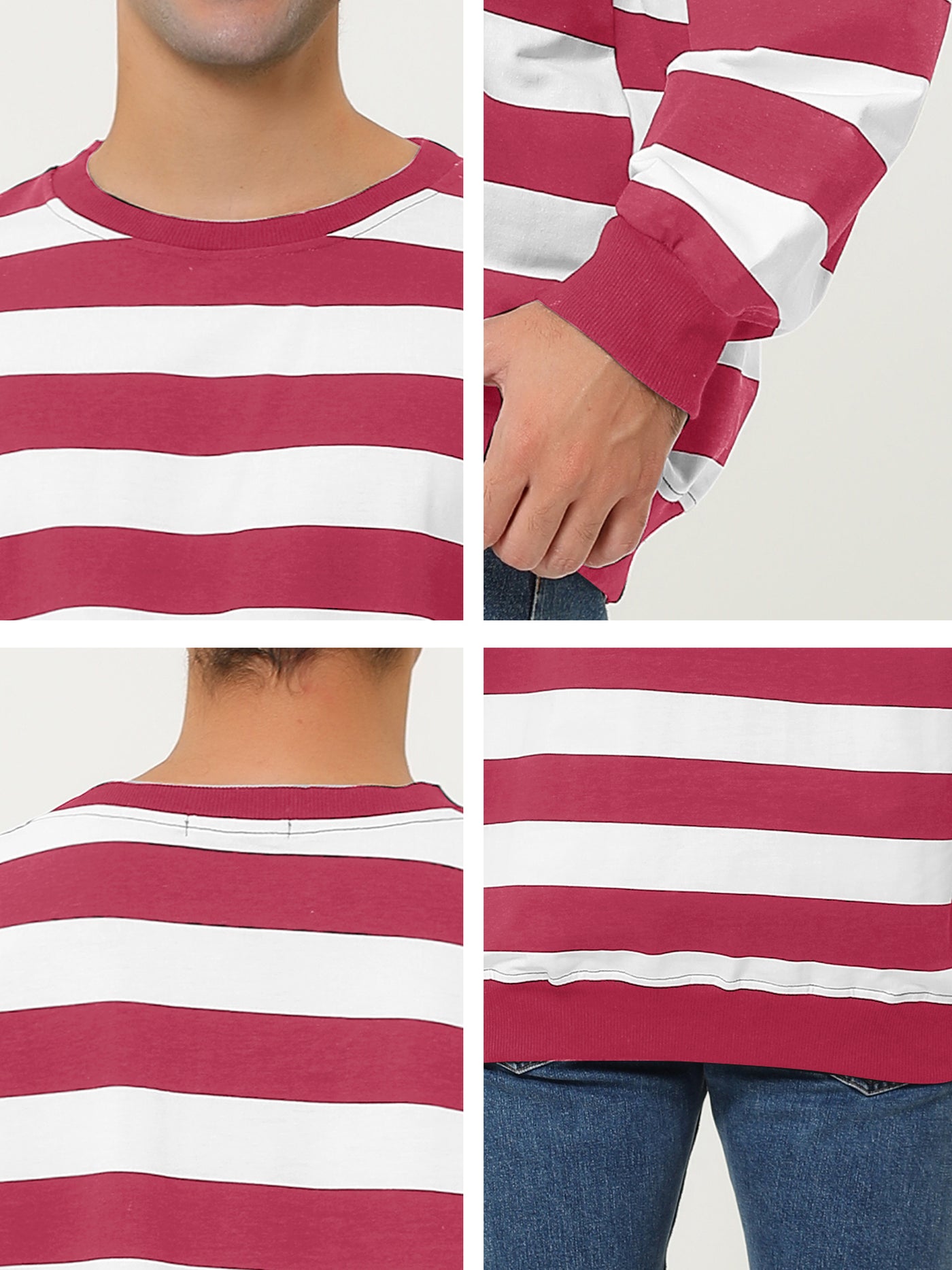 Bublédon Chic Loose Striped Breton Knit Crewneck Sweatshirt