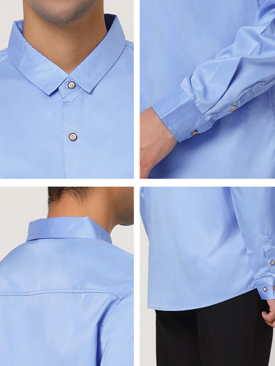 Satin Long Sleeve Button Down Formal Party Shirts