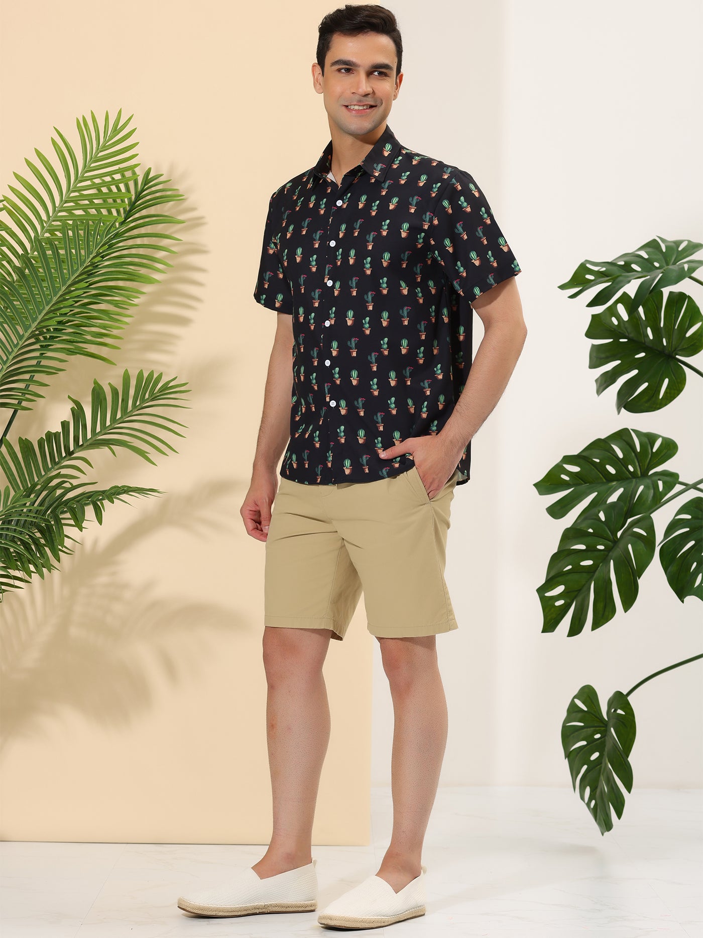 Bublédon Casual Summer Printed Short Sleeve Beach Shirts