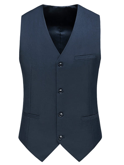 Men's Formal Suit Vest Classic Fit Single Breasted Business Prom Waistcoat