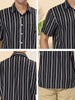 Summer Striped Short Sleeve Pocket Hawaiian Shirt