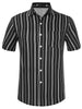 Summer Striped Short Sleeve Pocket Hawaiian Shirt