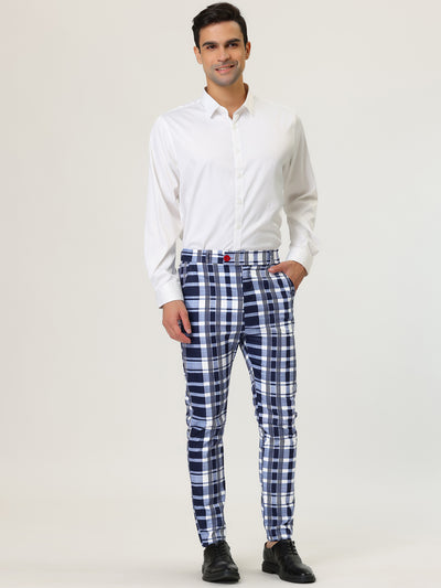 Smart Casual Color Block Bottom Plaid Dress Pants