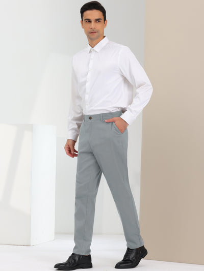 Men's Dress Pants Classic Fit Flat Front Solid Color Prom Trousers