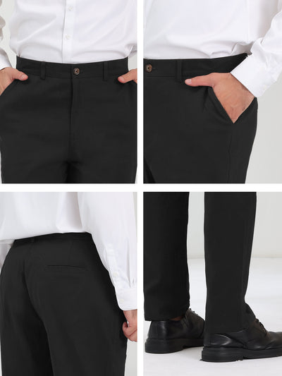 Men's Dress Pants Classic Fit Flat Front Solid Color Prom Trousers