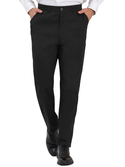 Men's Dress Pants Classic Fit Flat Front Solid Color Prom Trousers