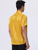 Striped Point Collar Button Down Short Sleeve Dress Satin Shirts