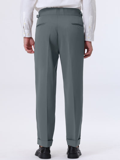 Men's Tapered Expandable Waist Stretch Pleated Front Trousers