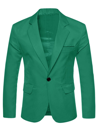 Basic Notch Lapel Solid Color One Button Suit Blazer