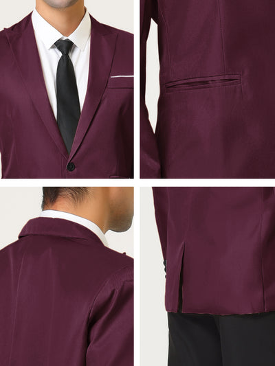 Single Breasted One Button Dress Suit Formal Blazer