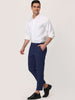Flat Front Solid Color Crop Ankle-Length Dress Pants