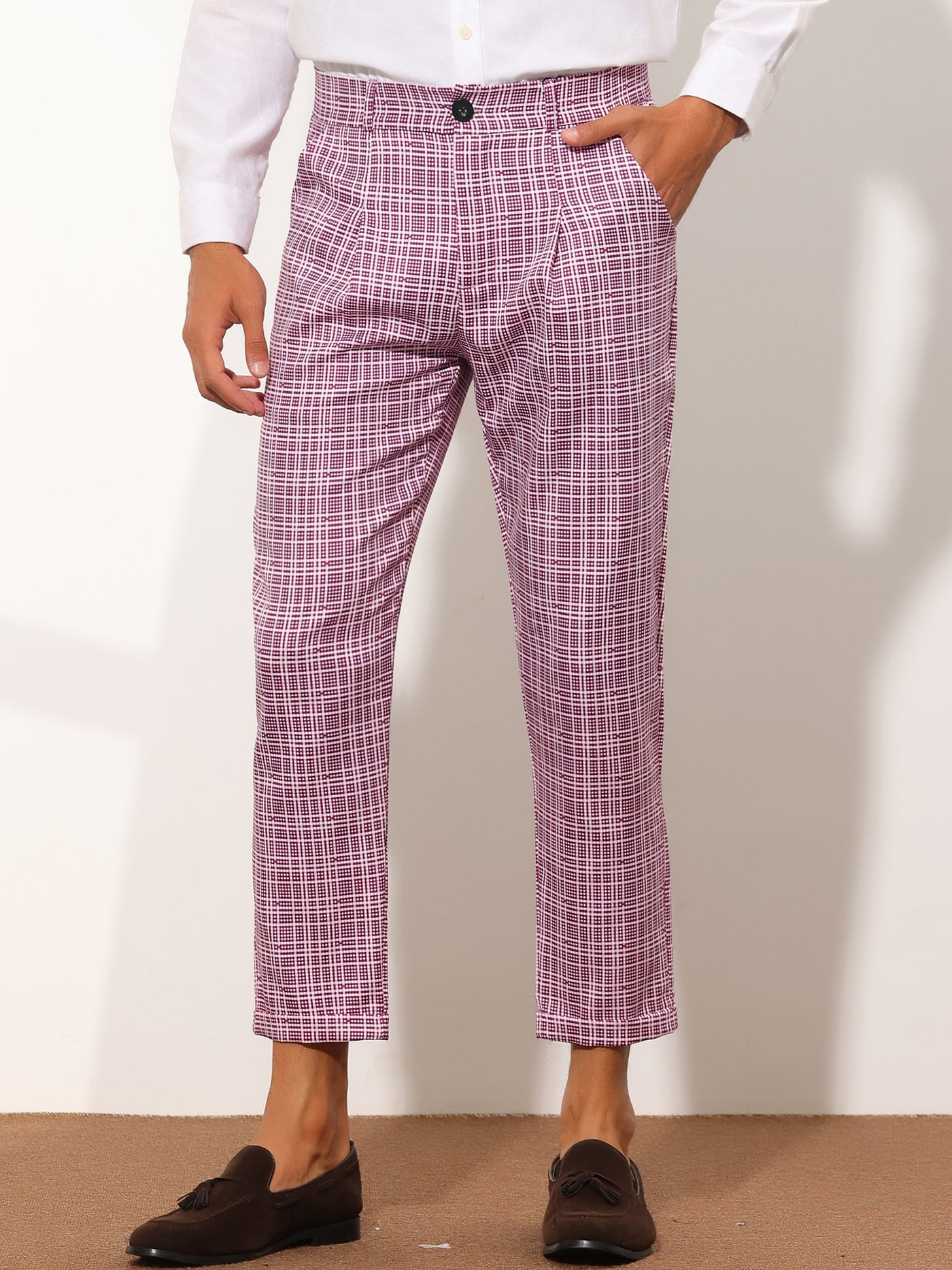 Noak Slim Cropped Suit Trousers In Check, $12 | Asos | Lookastic