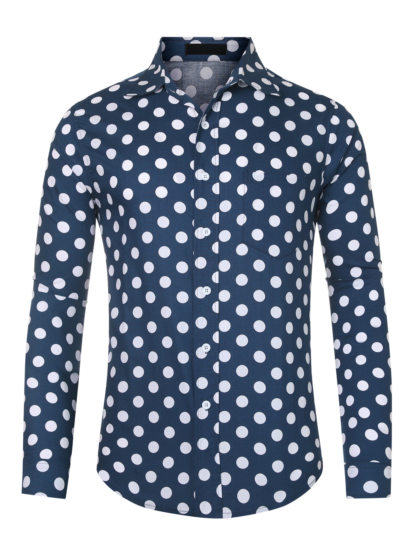 Bublédon Polka Dots Dress Shirt for Men's Button Down Long Sleeve Casual Business Shirts